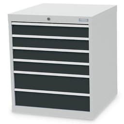 Bedrunka + Hirth Armoire à tiroirs, 6 tiroir(s), RAL7035 gris clair/RAL7016 gris anthracite