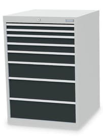 Bedrunka + Hirth Armoire à tiroirs, 8 tiroir(s), RAL7035 gris clair/RAL7016 gris anthracite
