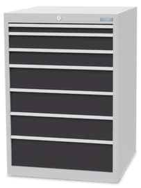 Bedrunka + Hirth Armoire à tiroirs, 7 tiroir(s), RAL7035 gris clair/RAL7016 gris anthracite