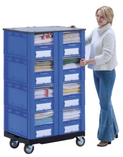 BITO Conteneur de stockage visible Euronorm avec ouverture d'accès, rouge, HxLxl 270x400x300 mm