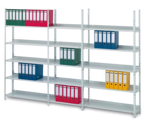 hofe Etagère à dossiers à visser pour une utilisation des deux côtés, 8 tablettes, avec revêtement en zinc anti-corrosion