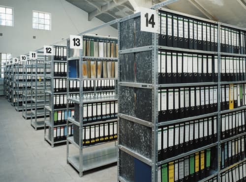 hofe Etagère à dossiers à visser pour une utilisation des deux côtés, 8 tablettes, avec revêtement en zinc anti-corrosion